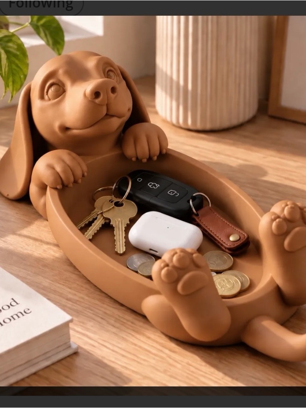 Cute Dog doggie 3d Trinket Dish- Decorative Catchall for Keys & Small Items!